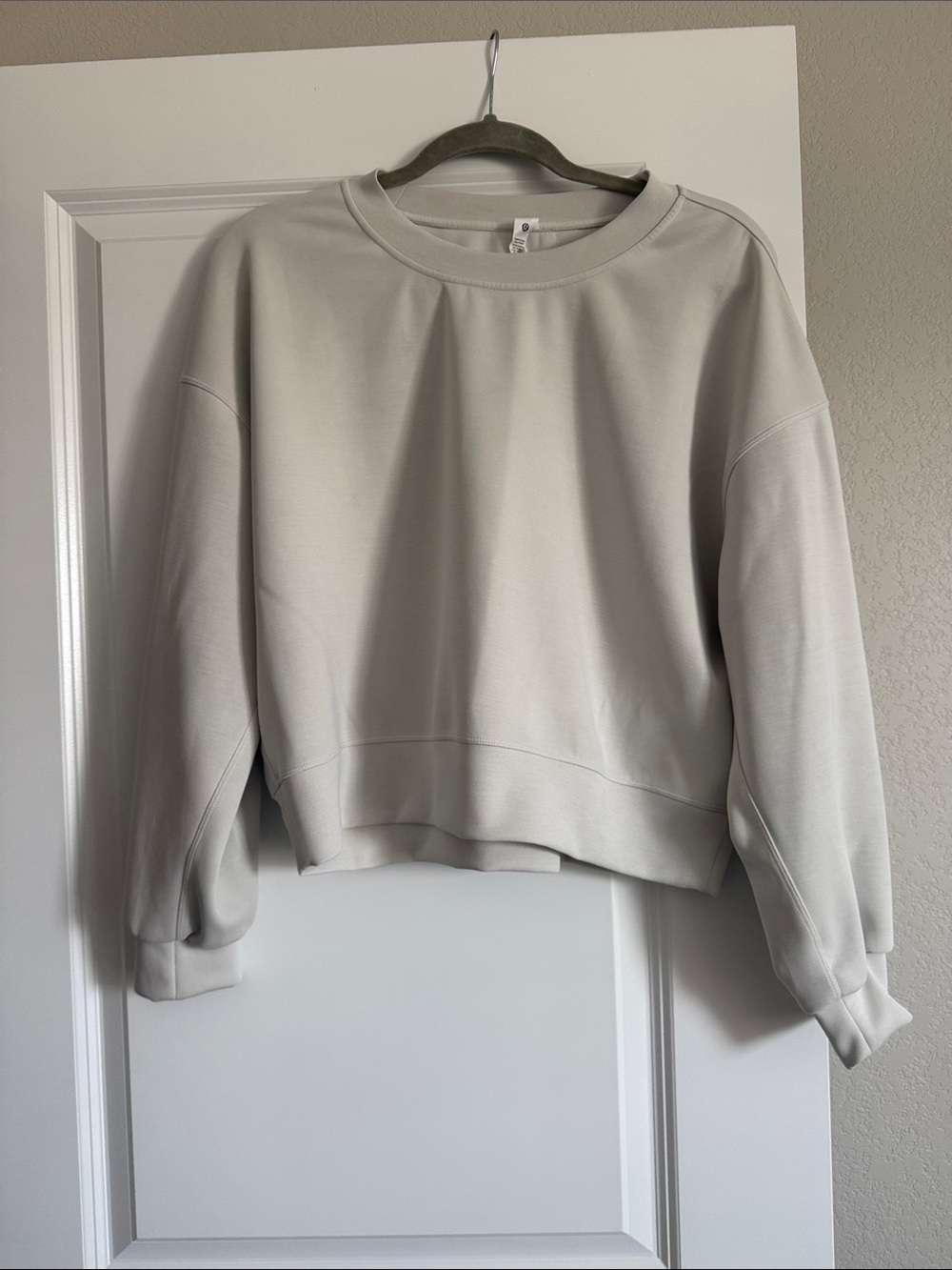 lululemon athletica Light white Gray Cropped Crew Sweatshirt
